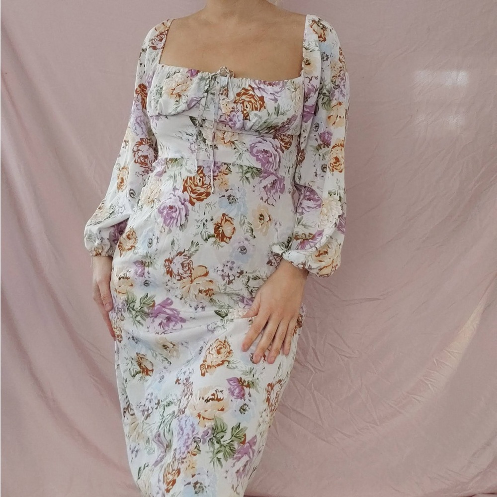 Floral print bishop sleeve dress - Picture 4 of 4